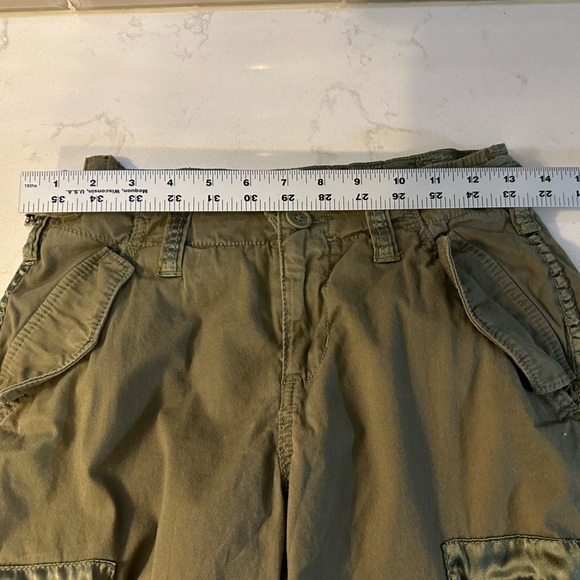 Abercrombie Fitch 2000’s Utility Cargo Pants Sz 24 Olive Green Drawstring Ankle - Picture 11 of 16